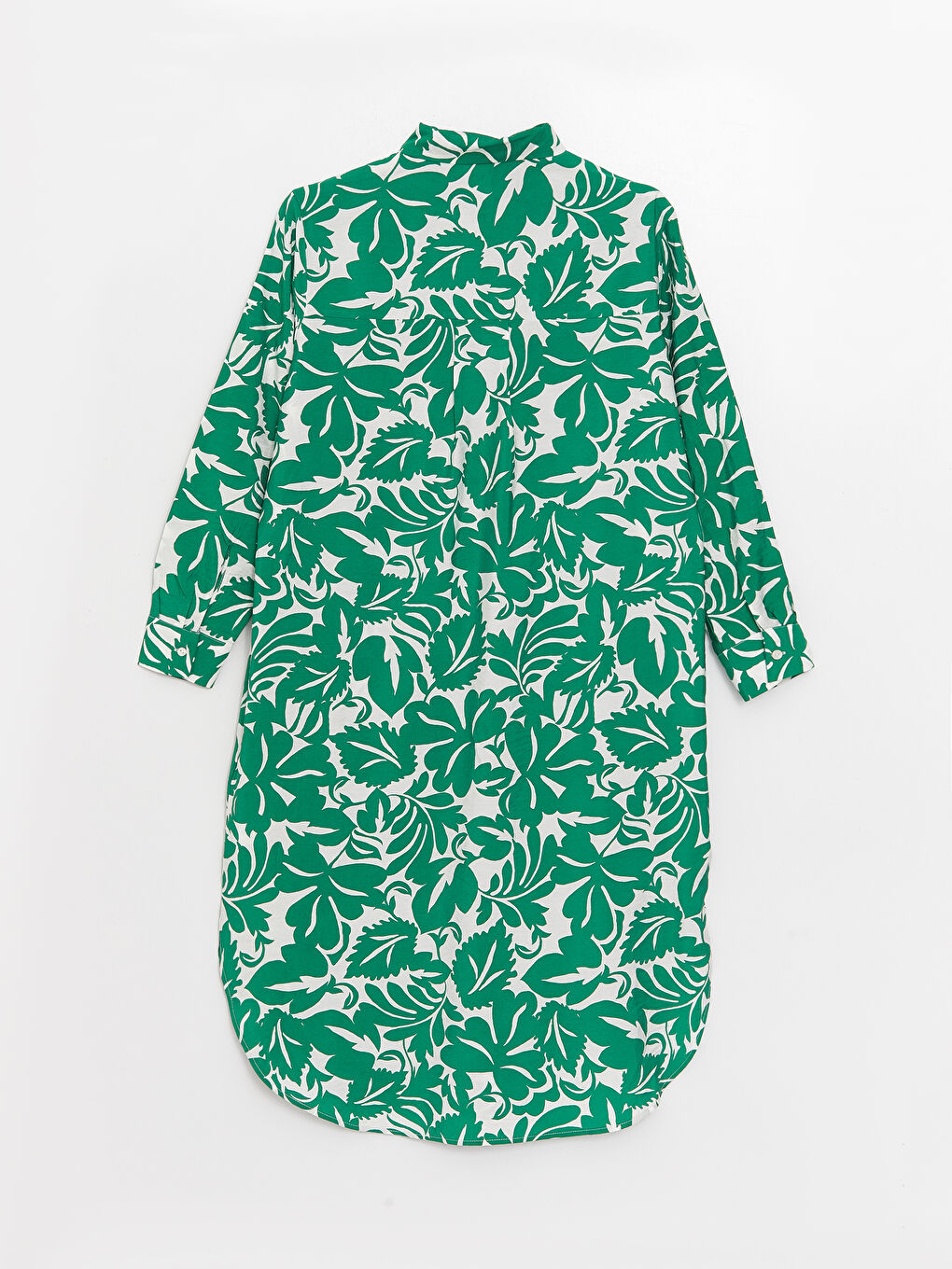 Yeşil Desenli Kadın Gömlek Tunik-6