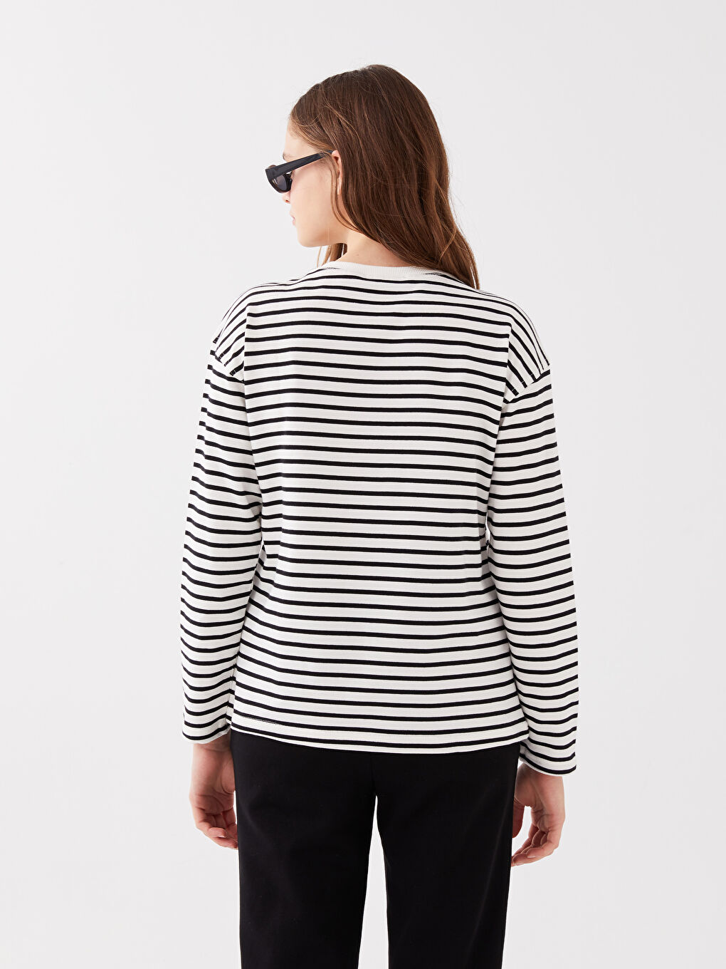 LC Waikiki Crew Neck Striped Long Sleeve Women's T-Shirt -S3CN33Z8-LEG
