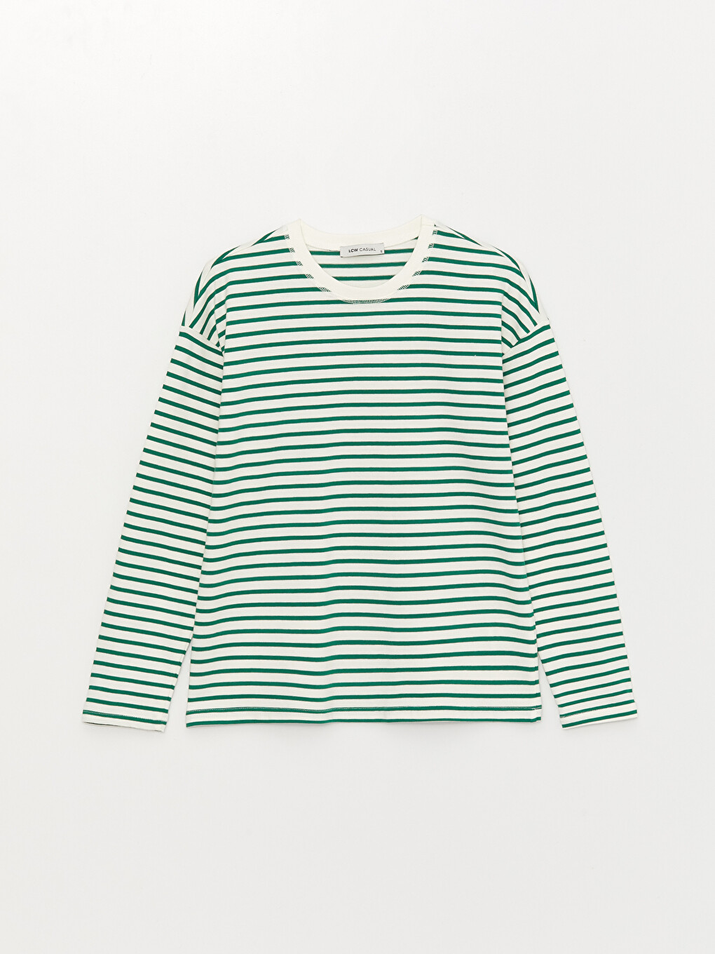 Crew Neck Striped Long Sleeve Women's T-Shirt
