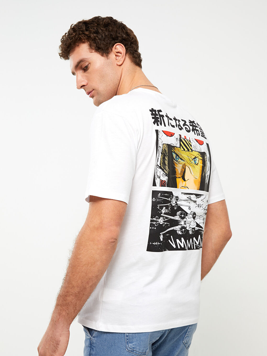 XSIDE Bisiklet Yaka Kısa Kollu Star Wars Baskılı Penye Erkek Tişört -S3CN35Z8-Q6K