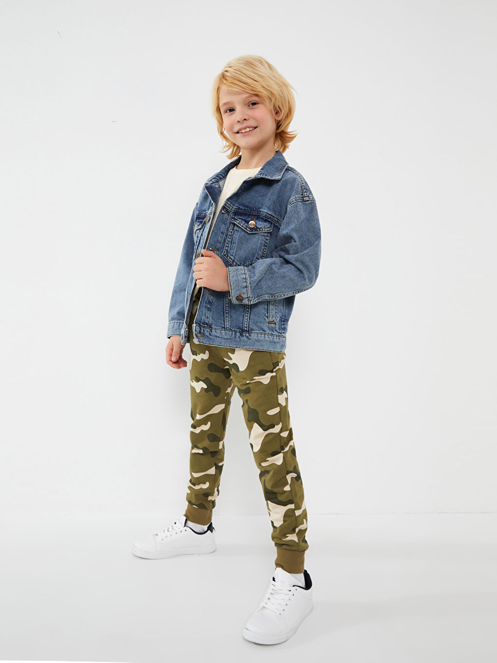 Yeşil Beli Lastikli Kamuflaj Desenli Erkek Çocuk Jogger Eşofman Altı-2