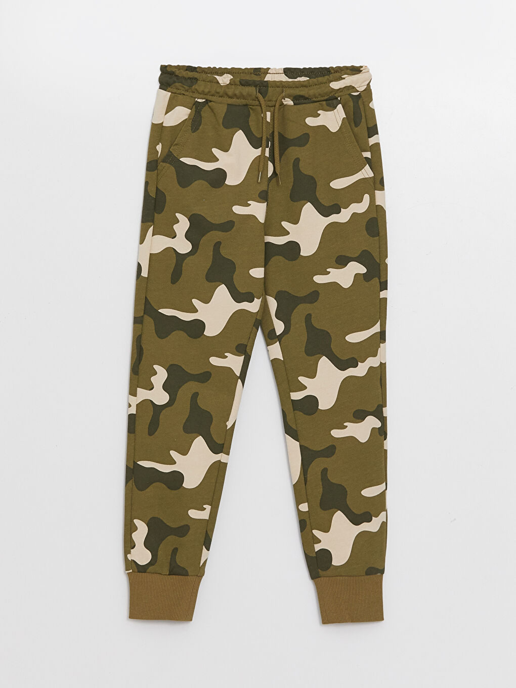 Yeşil Beli Lastikli Kamuflaj Desenli Erkek Çocuk Jogger Eşofman Altı-3