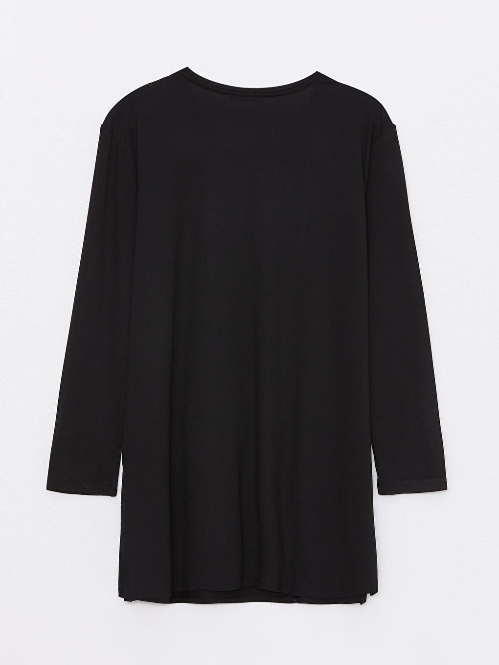 Crew Neck Plain Long Sleeve Women's Tunic-6