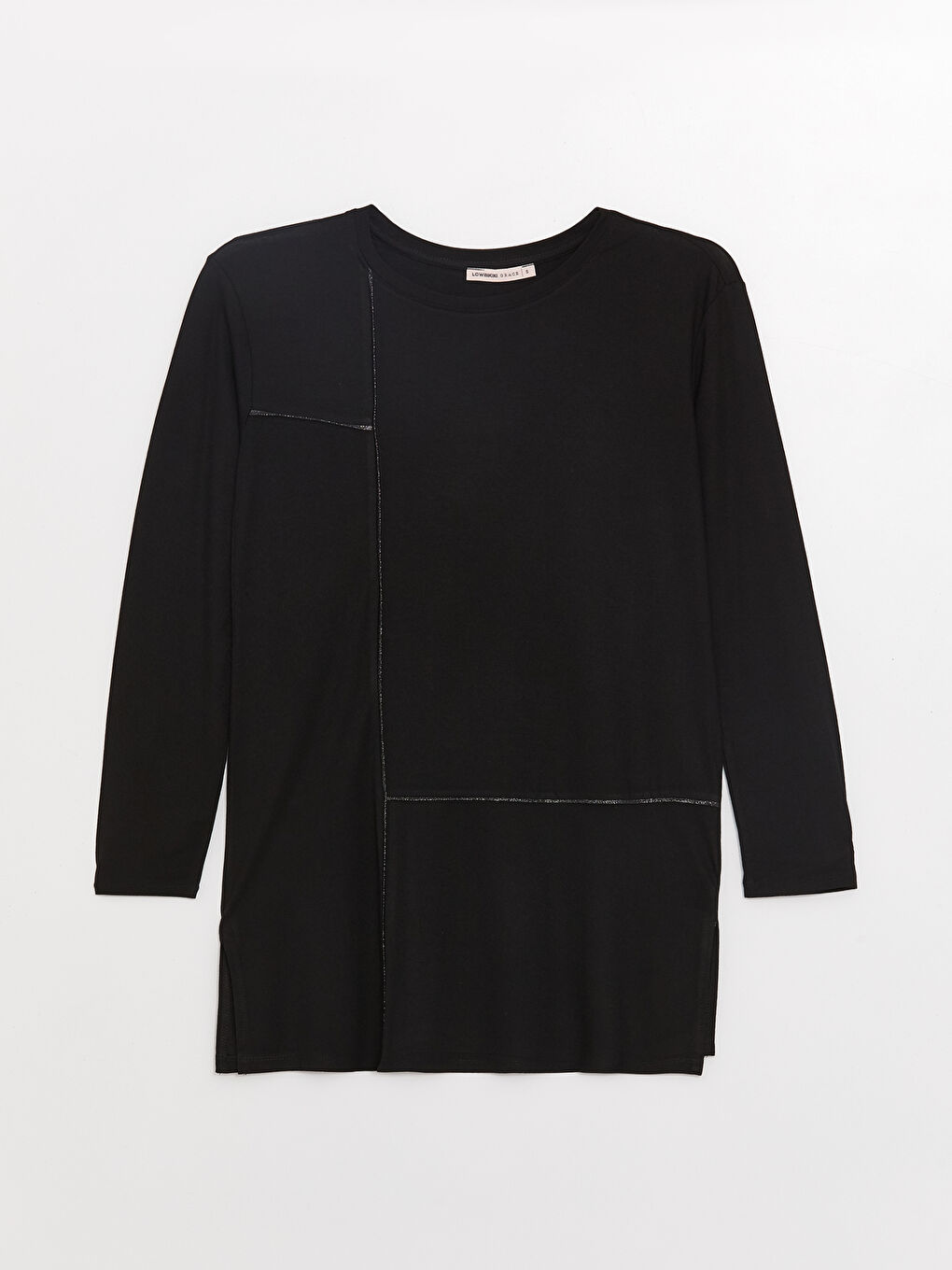 Crew Neck Plain Long Sleeve Women's Tunic-5