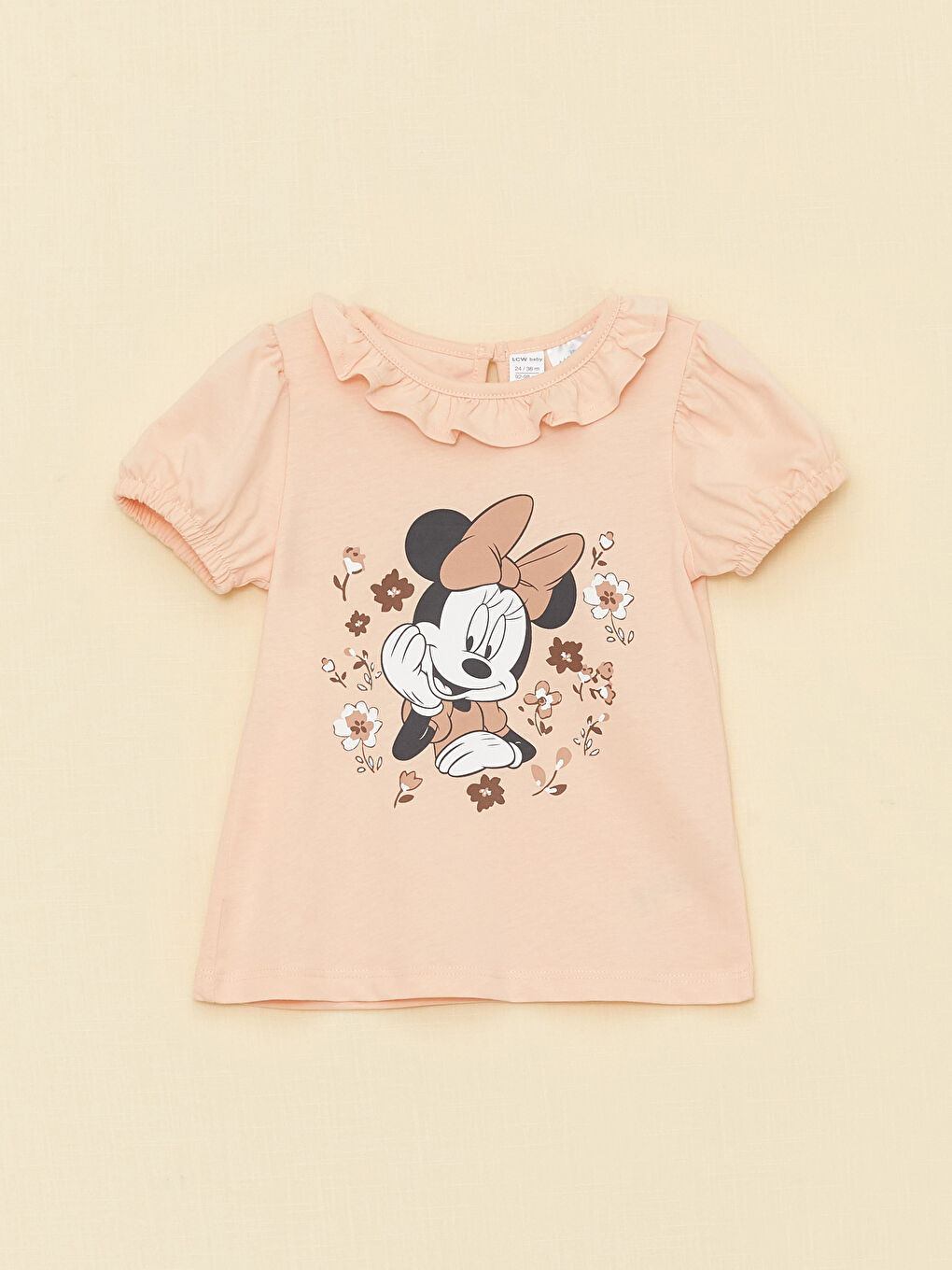 Crew Neck Short Sleeve Minnie Mouse Printed Baby Girls' T-Shirt and Tights 2 Pack Set-1