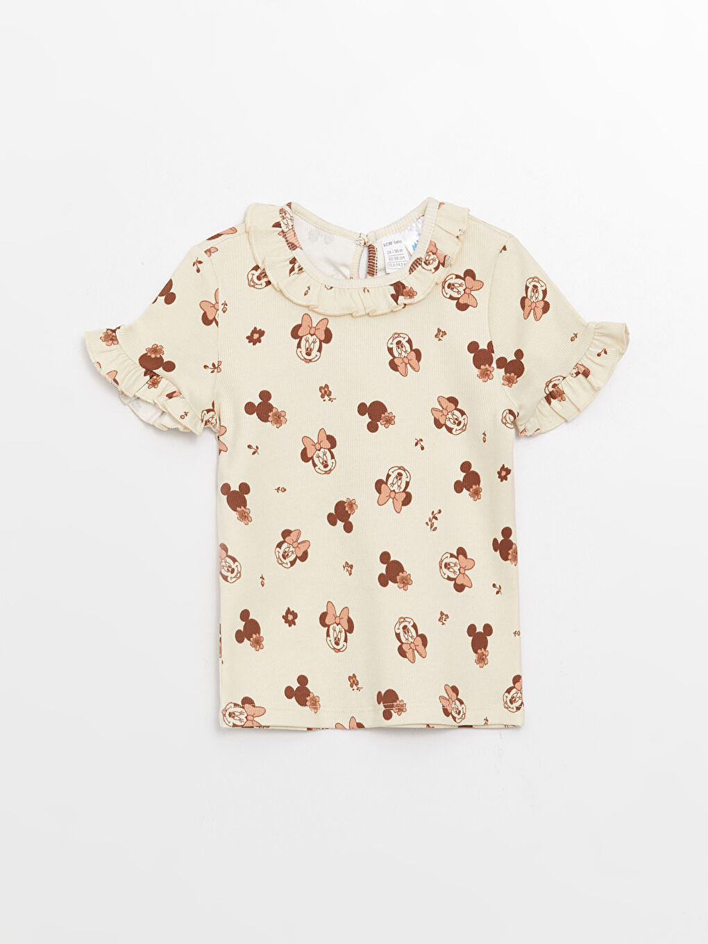 LCW baby Crew Neck Short Sleeve Minnie Mouse Printed Baby Girls' T-Shirt -S3CN87Z1-LRA