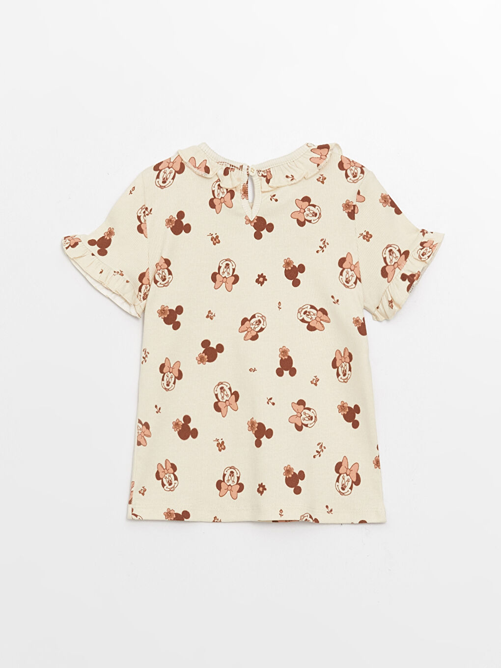 LCW baby Crew Neck Short Sleeve Minnie Mouse Printed Baby Girls' T-Shirt -S3CN87Z1-LRA