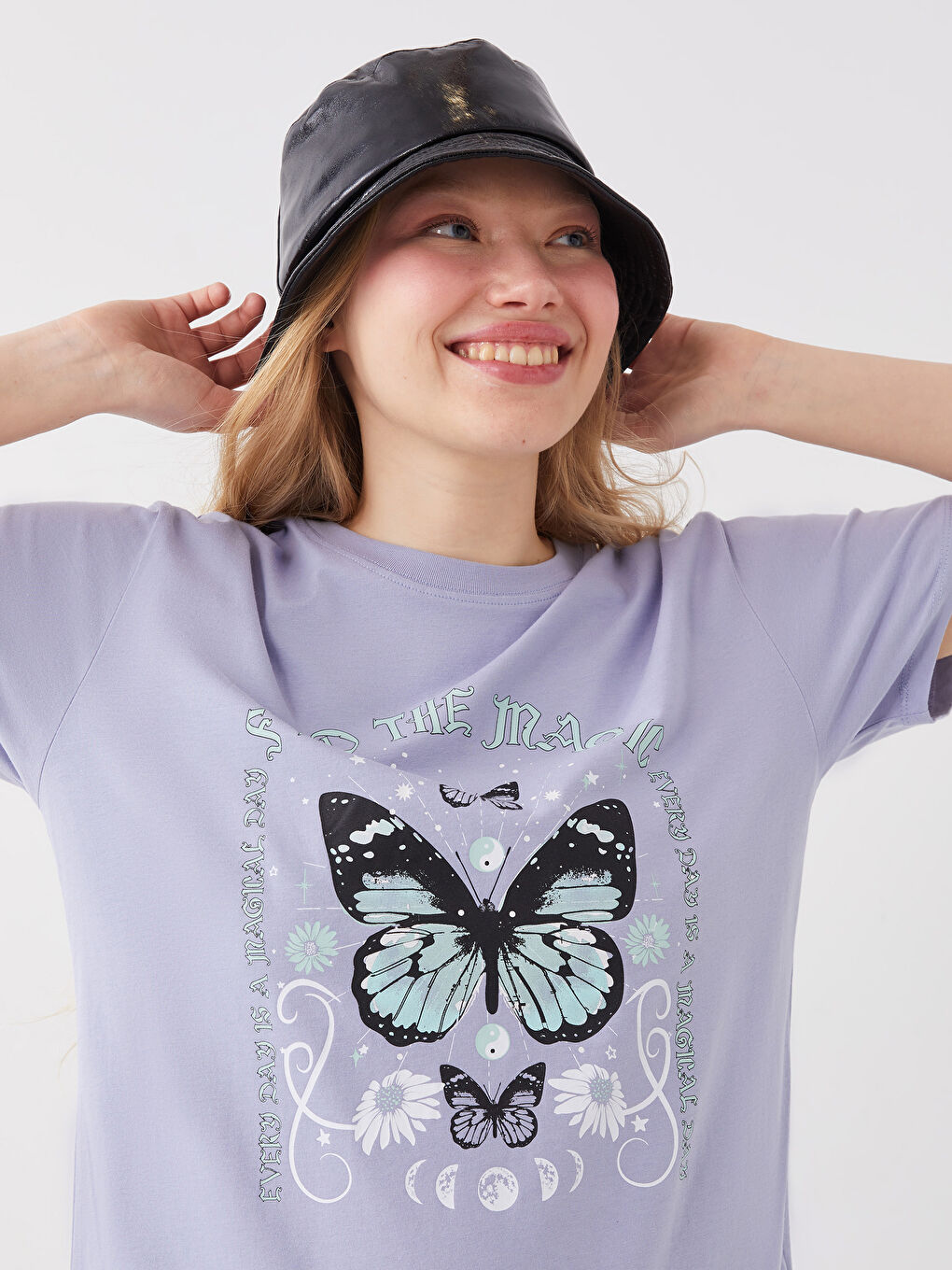 LCW Vision Crew Neck Printed Short Sleeve Women's T-Shirt -S3CN93Z8-FHU