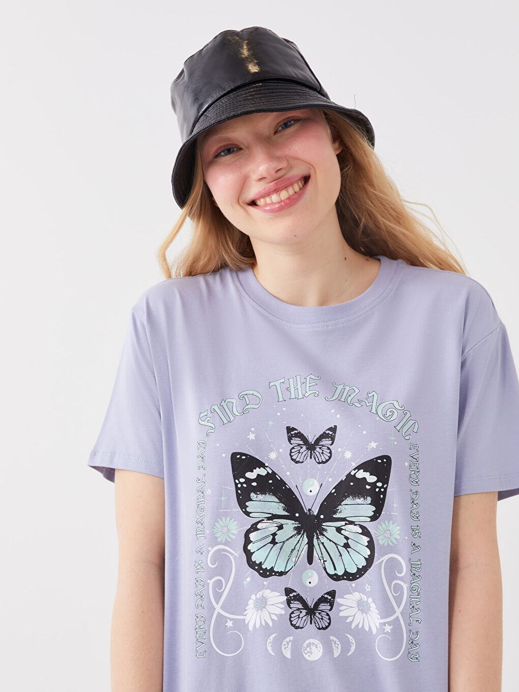 LCW Vision Crew Neck Printed Short Sleeve Women's T-Shirt -S3CN93Z8-FHU