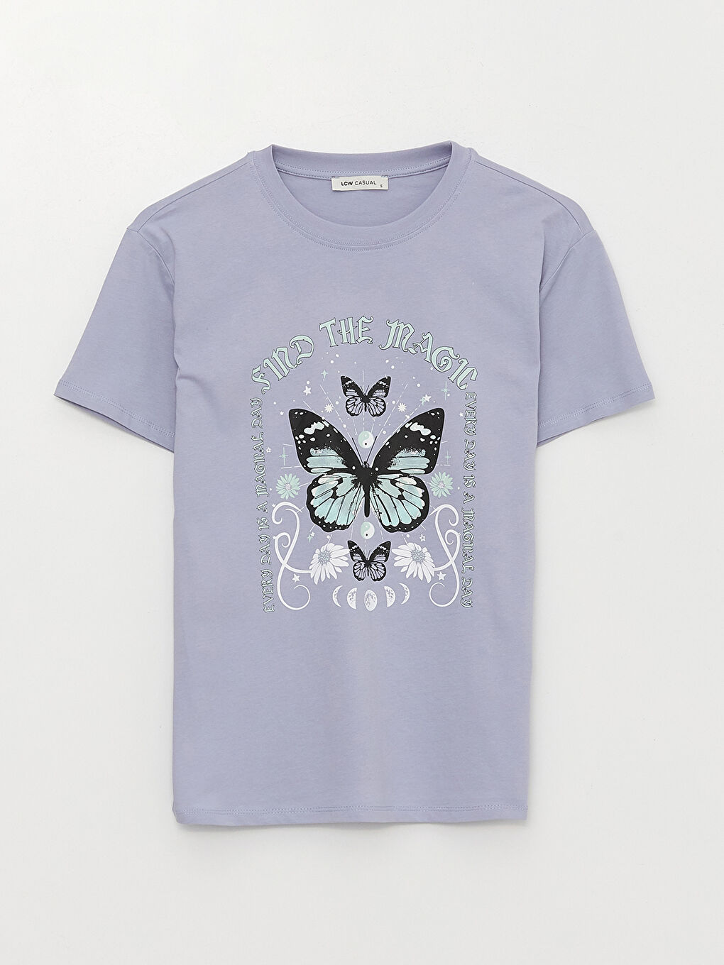 LCW Vision Crew Neck Printed Short Sleeve Women's T-Shirt -S3CN93Z8-FHU