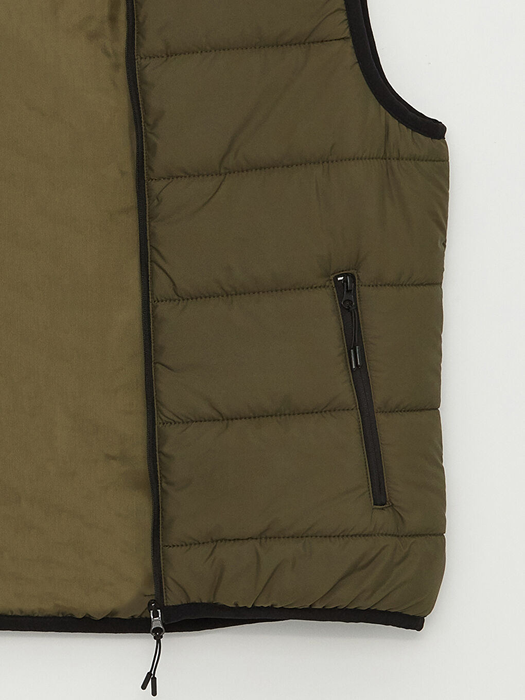 Haki Standart Kalıp Dik Yaka Erkek Şişme Yelek-7