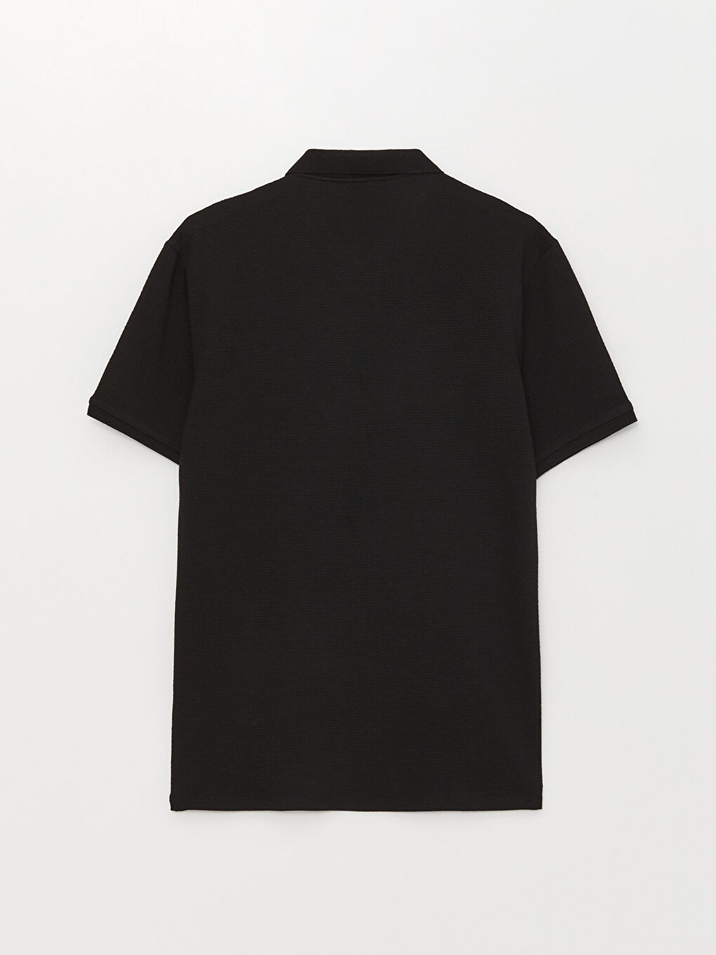 Siyah Polo Yaka Kısa Kollu Erkek Tişört-6