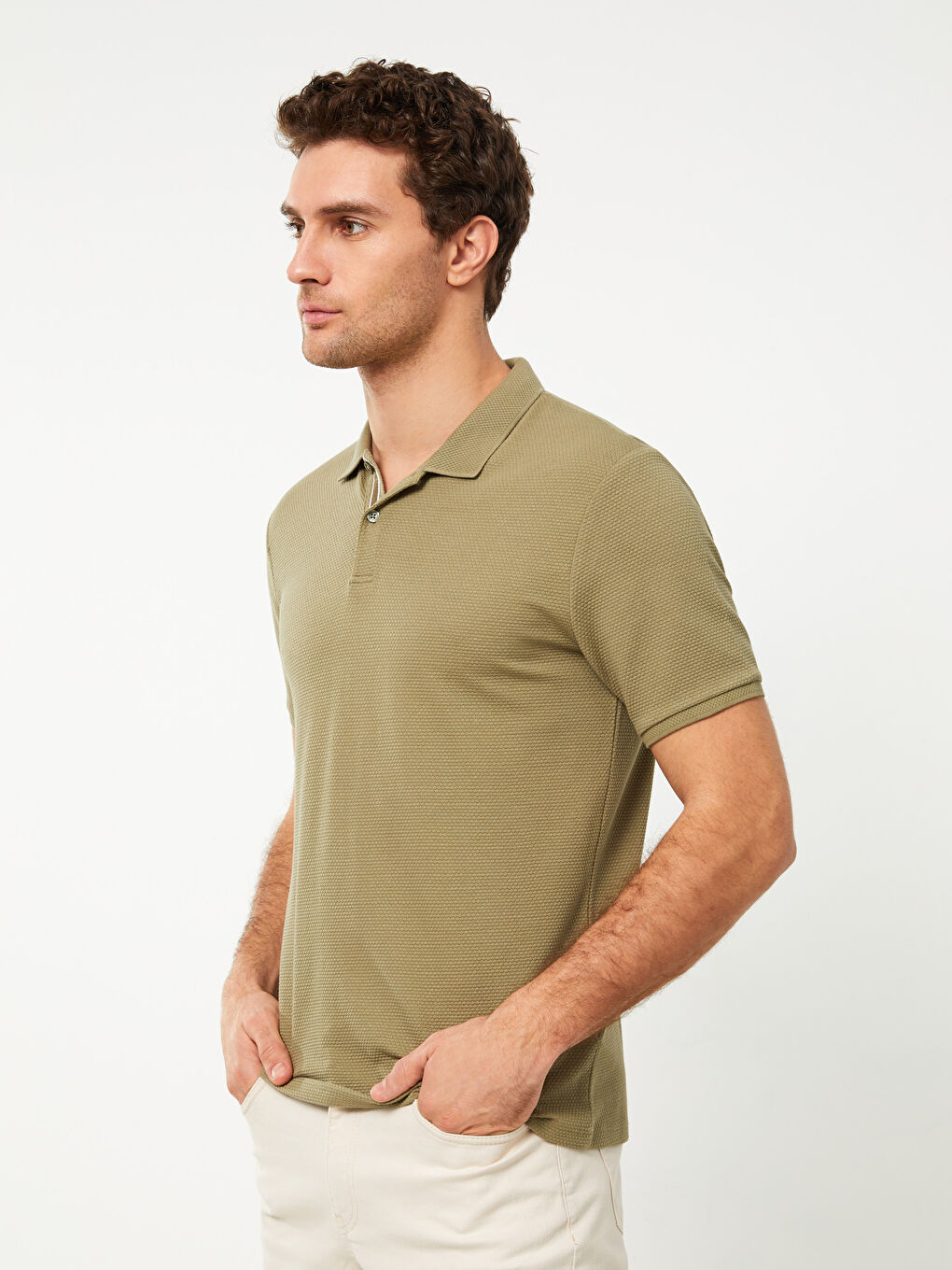 Tricou cu Guler Polo și Mânecă Scurtă pentru Bărbați-1