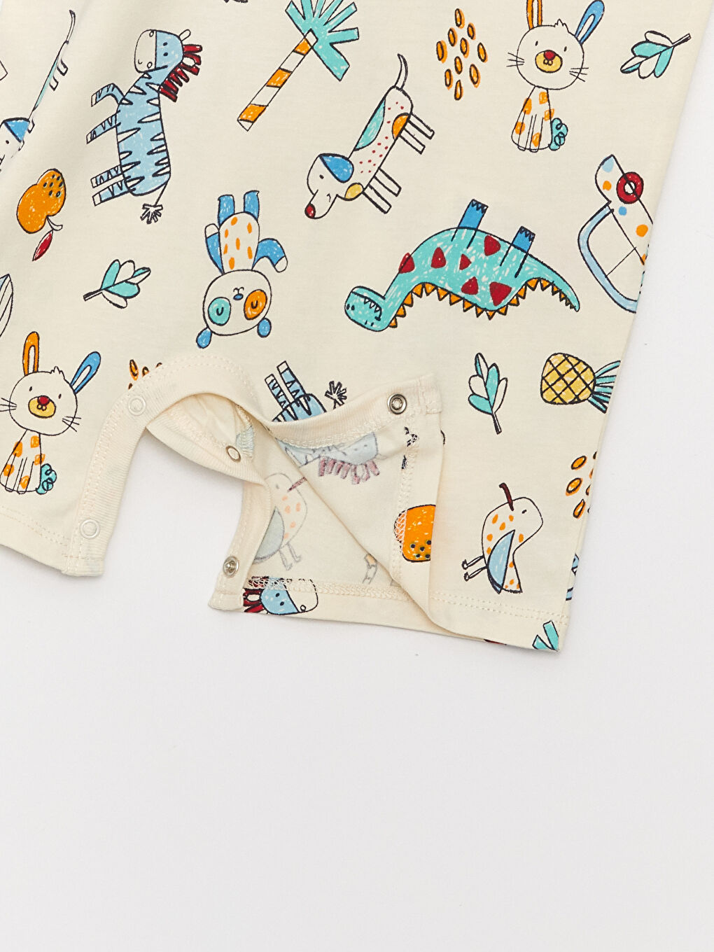 Turkuaz Bisiklet Yaka Kısa Kollu Baskılı Erkek Bebek Tulum 2'li-3