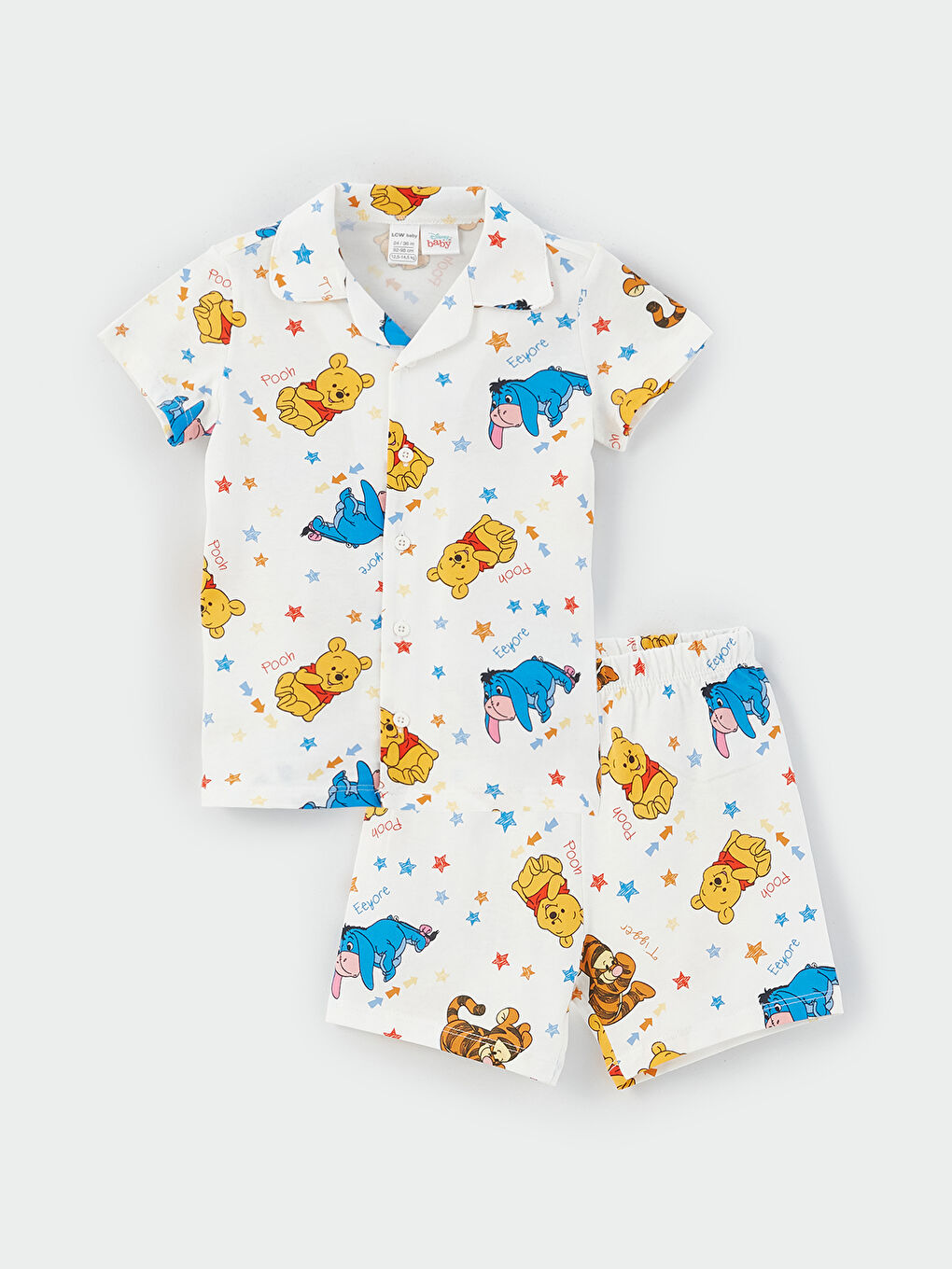 Polo Neck Short Sleeve Printed Baby Boys' Pyjama Set