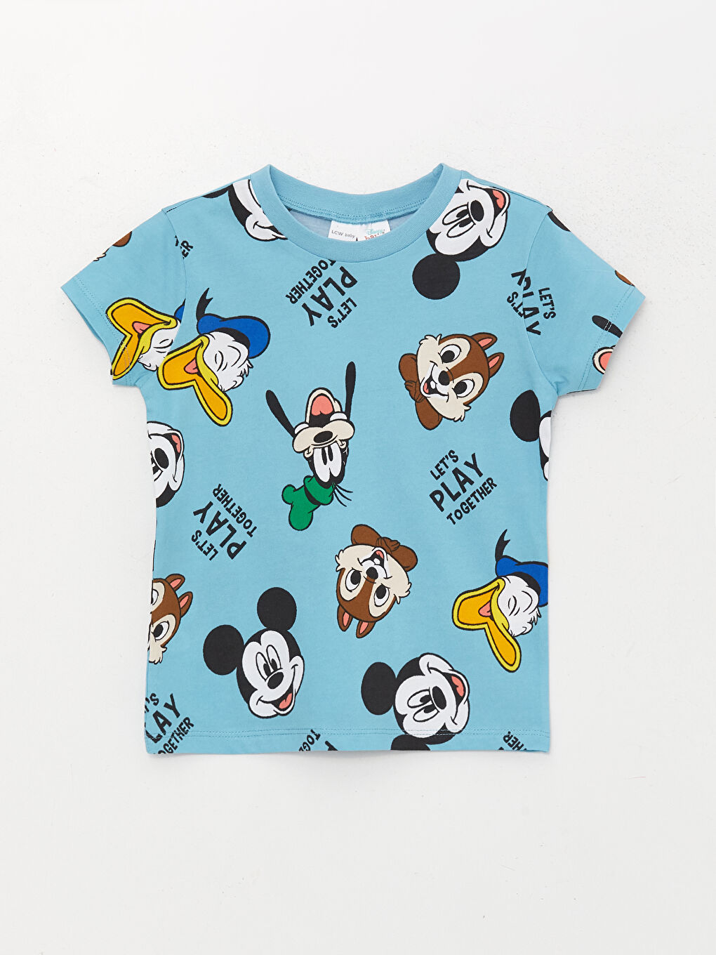 მრგვალი საყელო გრძელმკლავიანი მიკი მაუსის ნაბეჭდი ბიჭის პიჟამის ნაკრები-1