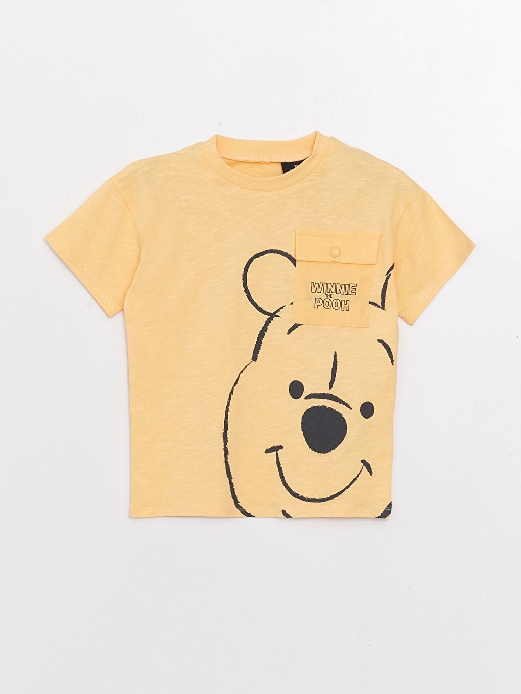 მრგვალი საყელო მოკლე სახელო ვინი პუჰი ნაბეჭდი ბიჭების მაისური და სპორტული შარვალი 2-შეკვრა კომპლექტი-1