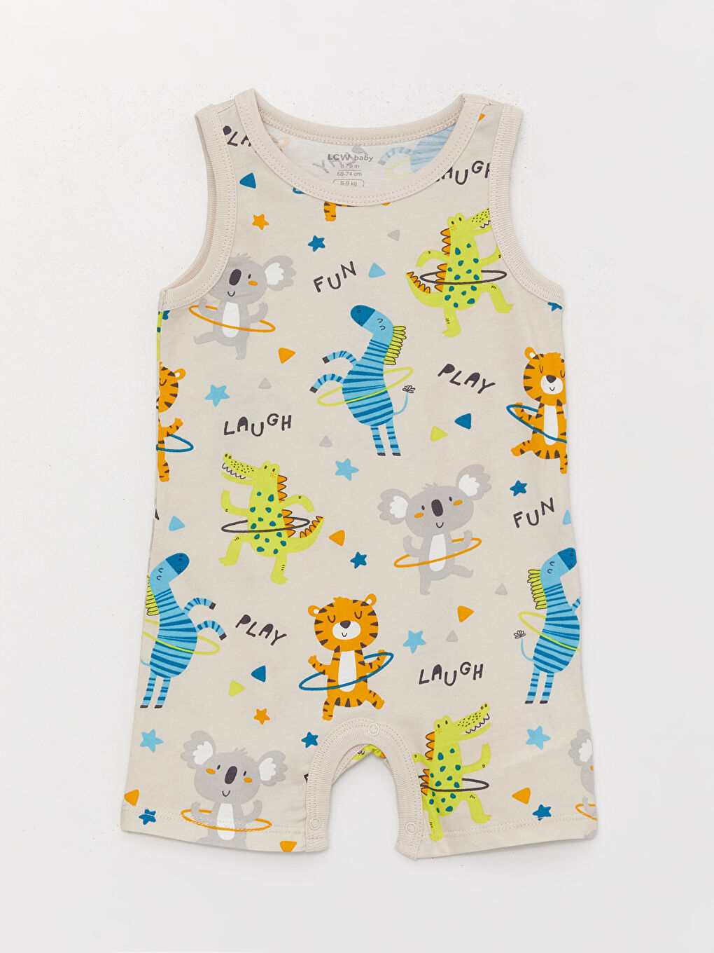 Crew Neck Printed Baby Boys' Jumpsuit 2 Pack-2