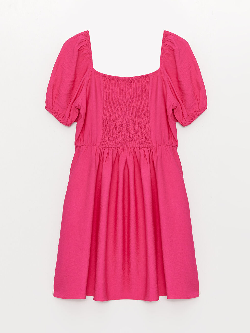 Платье с квадратным воротником, однотонное, с коротким рукавом для женщин-6