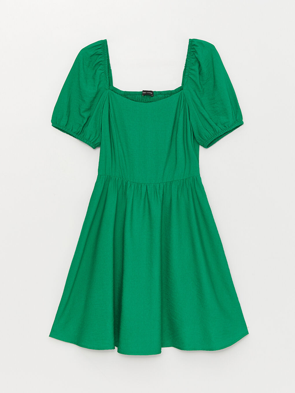 LC Waikiki Square Collar Plain Short Sleeve Women's Dress -S3CO75Z8-R32