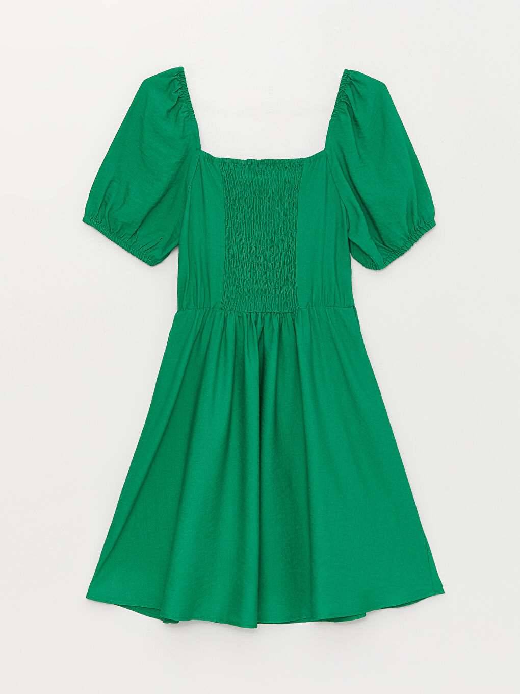 LC Waikiki Square Collar Plain Short Sleeve Women's Dress -S3CO75Z8-R32