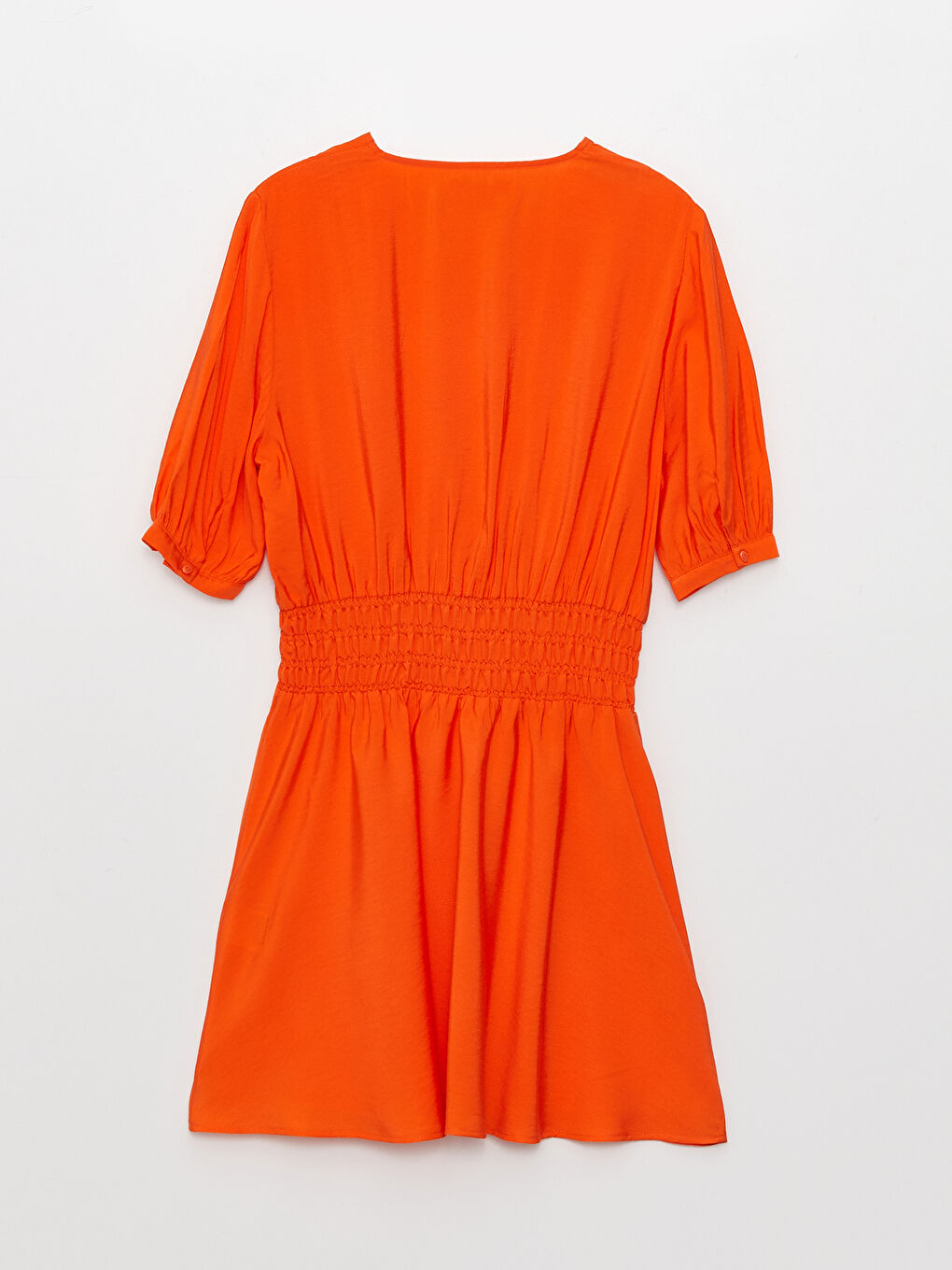 LC Waikiki V Neck Plain Short Sleeve Women's Dress -S3CO76Z8-GSA