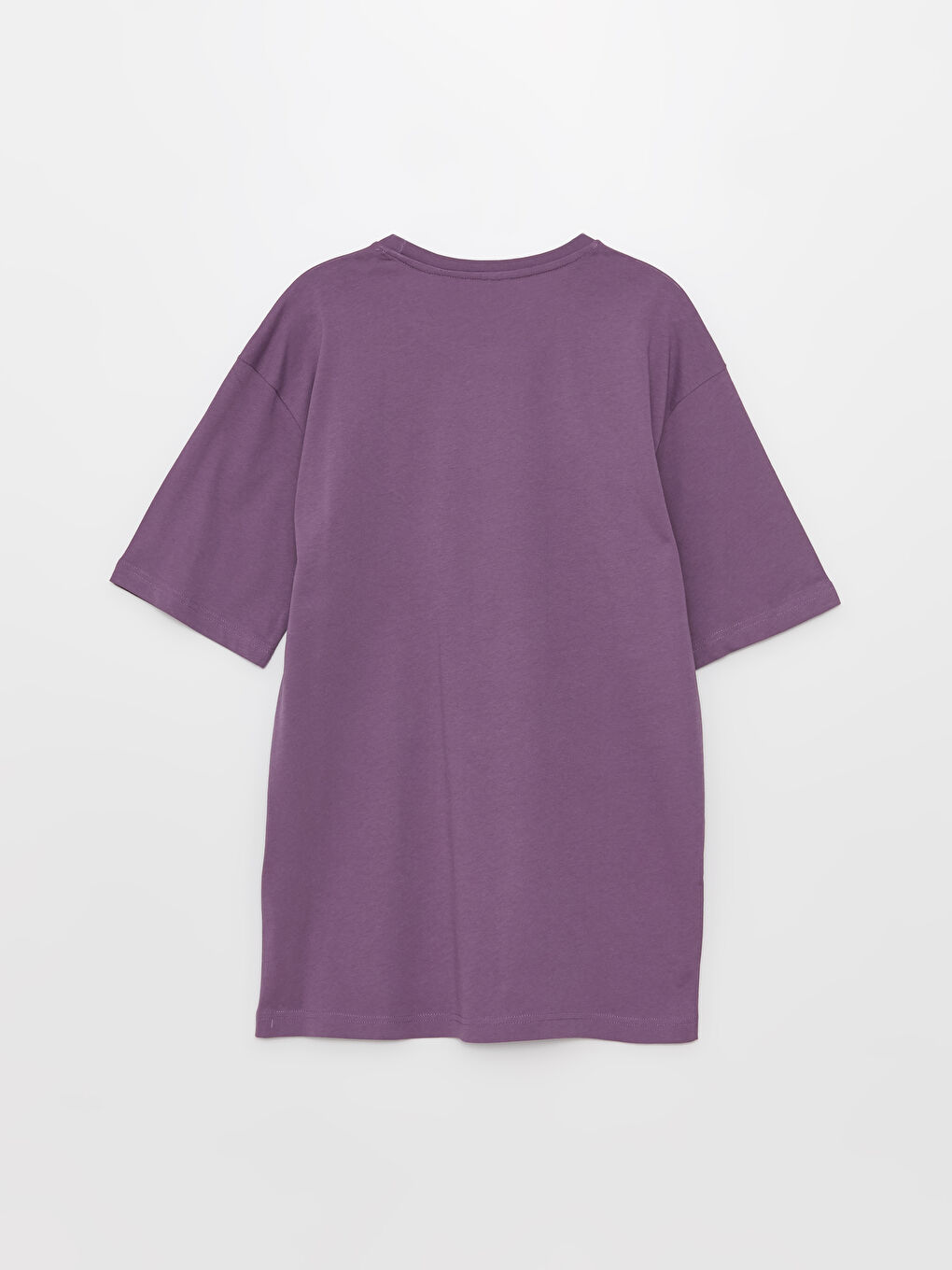 Mor Bisiklet Yaka Kısa Kollu Baskılı Penye Erkek Tişört-6