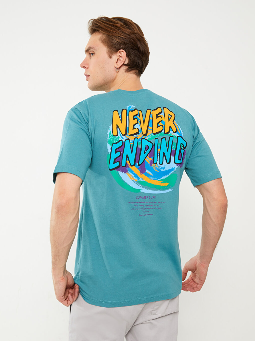 Crew Neck Short Sleeve Printed Combed Cotton Men's T-shirt -S3CO91Z8-QLL
