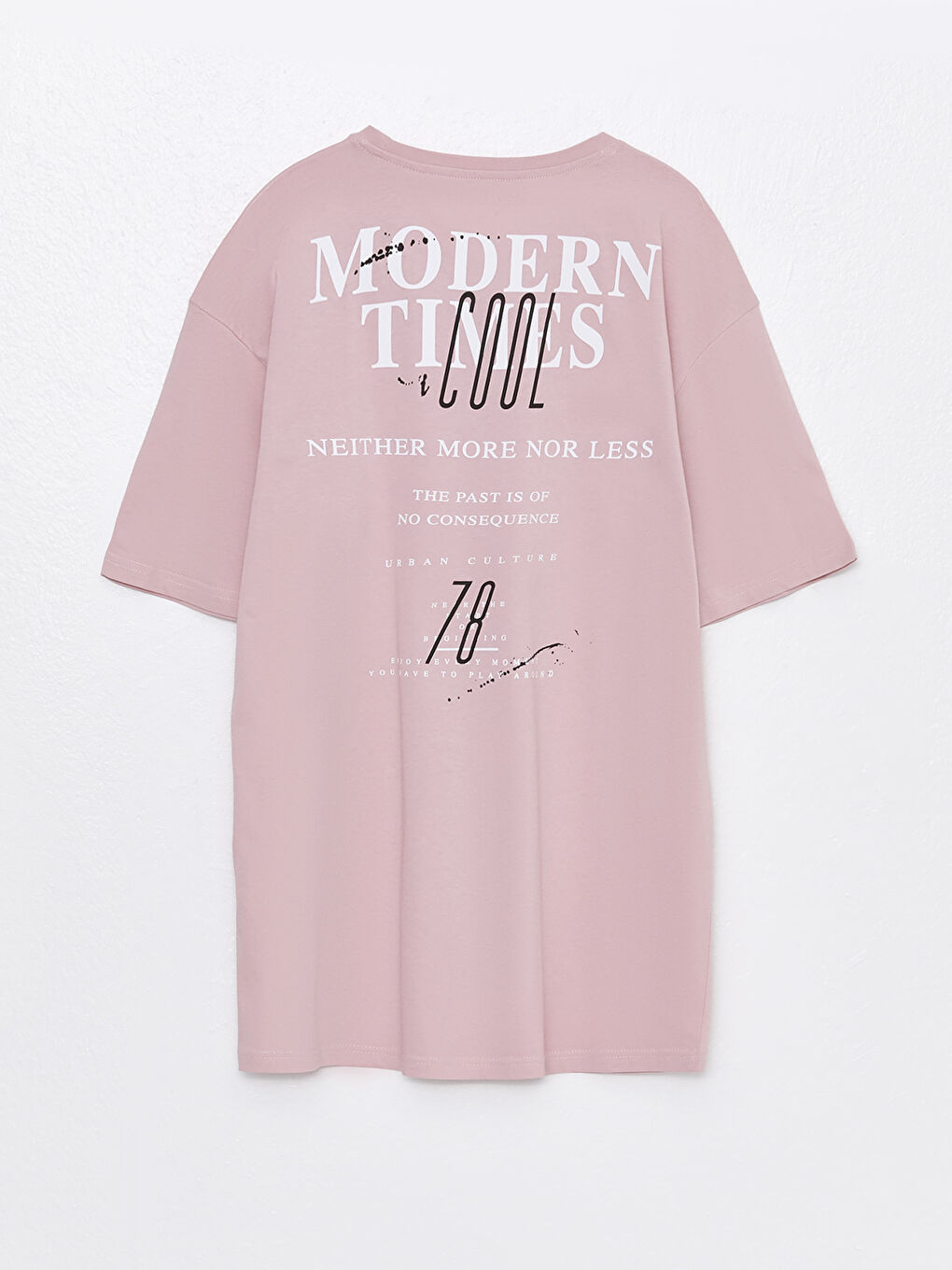 Pembe Bisiklet Yaka Kısa Kollu Baskılı Erkek Tişört-6