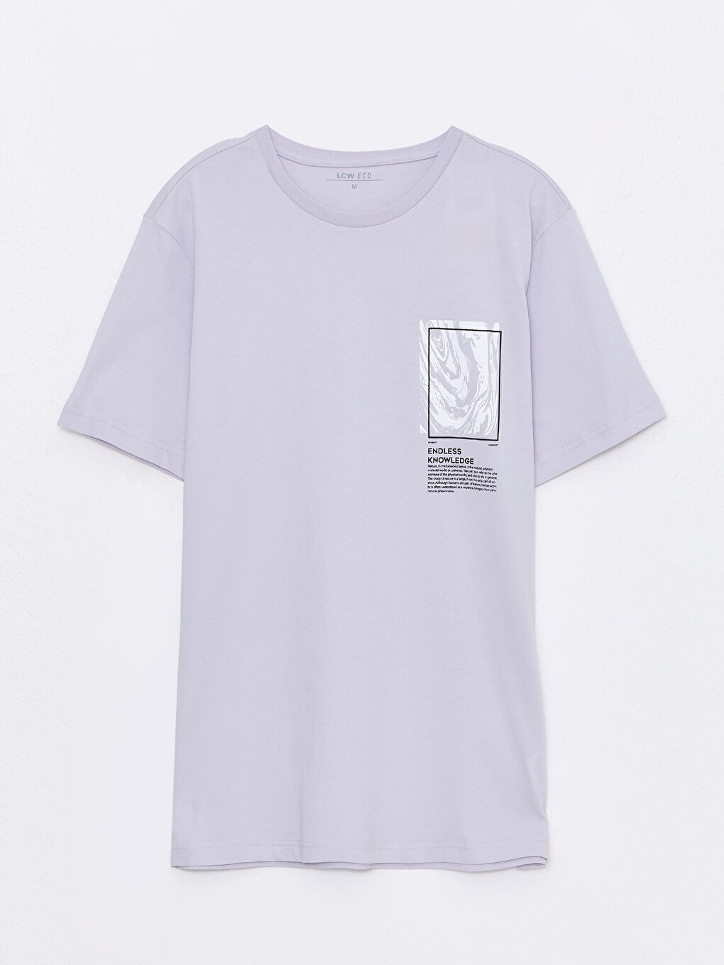 تيشيرت رجالي ياقة دائرية كم قصير مطبوع قطن ممشط-5