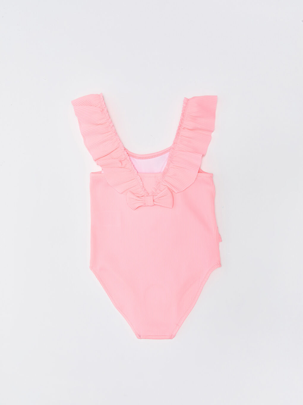 Pembe Kare Yaka Basic Kız Bebek Mayo-1