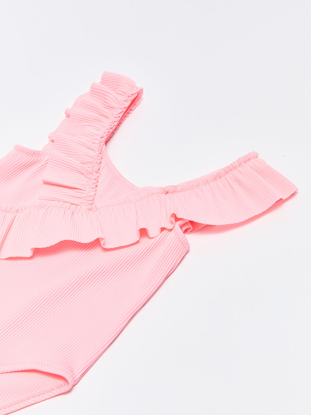 Pembe Kare Yaka Basic Kız Bebek Mayo-2