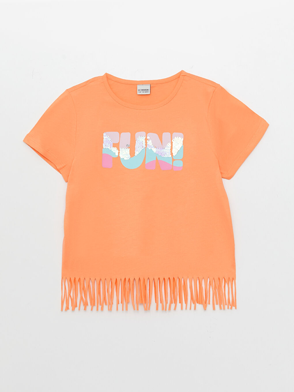 Turuncu Bisiklet Yaka Baskılı Uzun Kollu Kız Çocuk Tişört ve Tayt-2