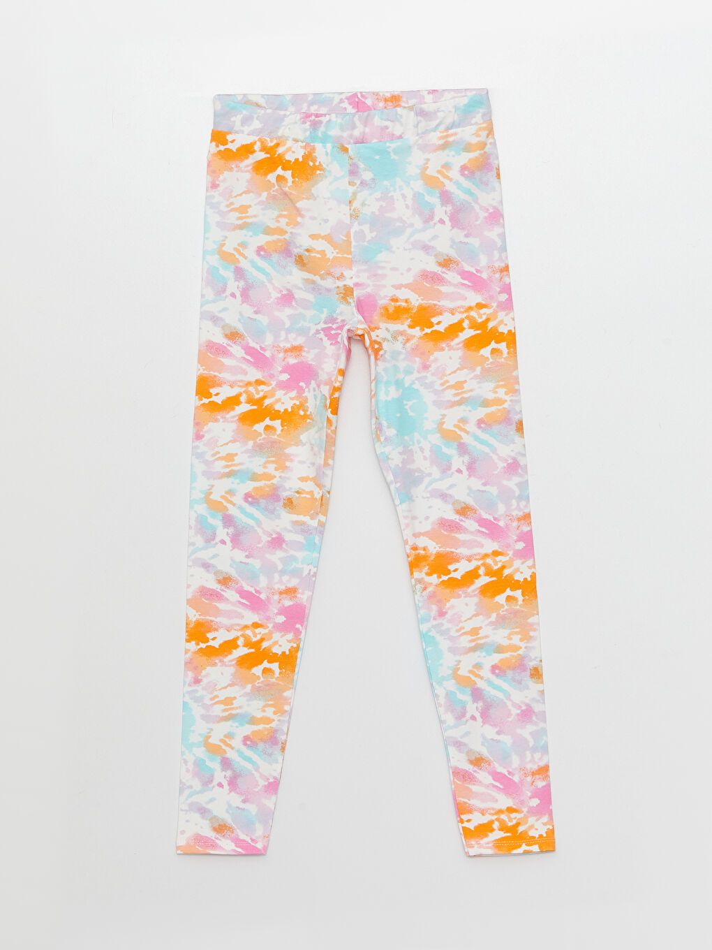 Turuncu Bisiklet Yaka Baskılı Uzun Kollu Kız Çocuk Tişört ve Tayt-3