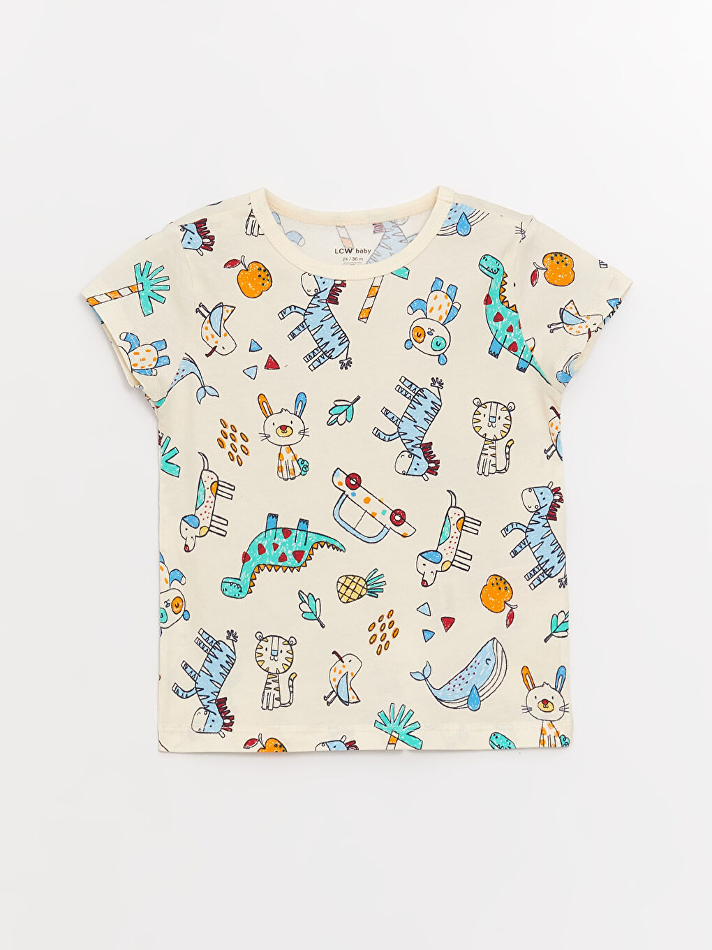 Set de pijamale pentru bebeluși băieți cu guler rotund, imprimat, pachet de 2-3