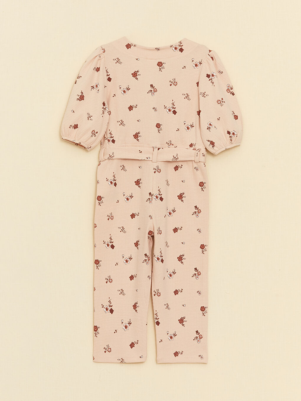 LCW baby Crew Neck Printed Baby Girls' Jumpsuit -S3CP61Z1-LT3