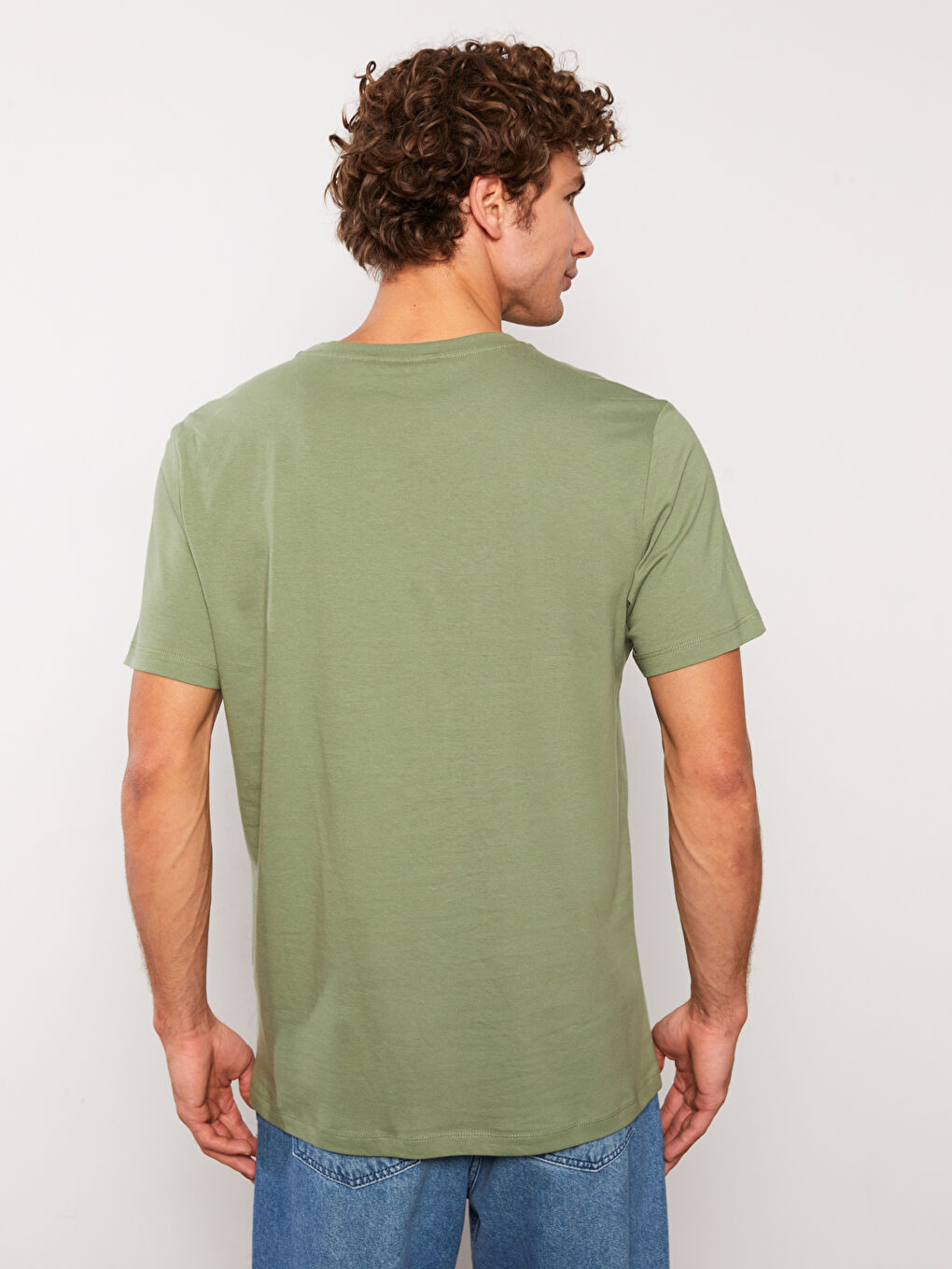 تيشيرت رجالي ياقة دائرية كم قصير مطبوع قطن ممشط-4