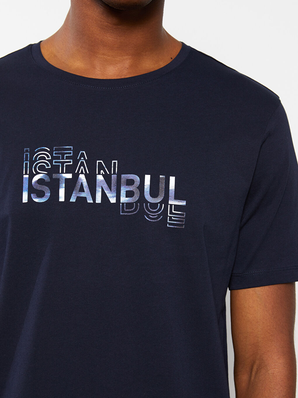Футболка Мужская с Круглым Вырезом, Коротким Рукавом, С Принтом, Из Гребенного Хлопка-3
