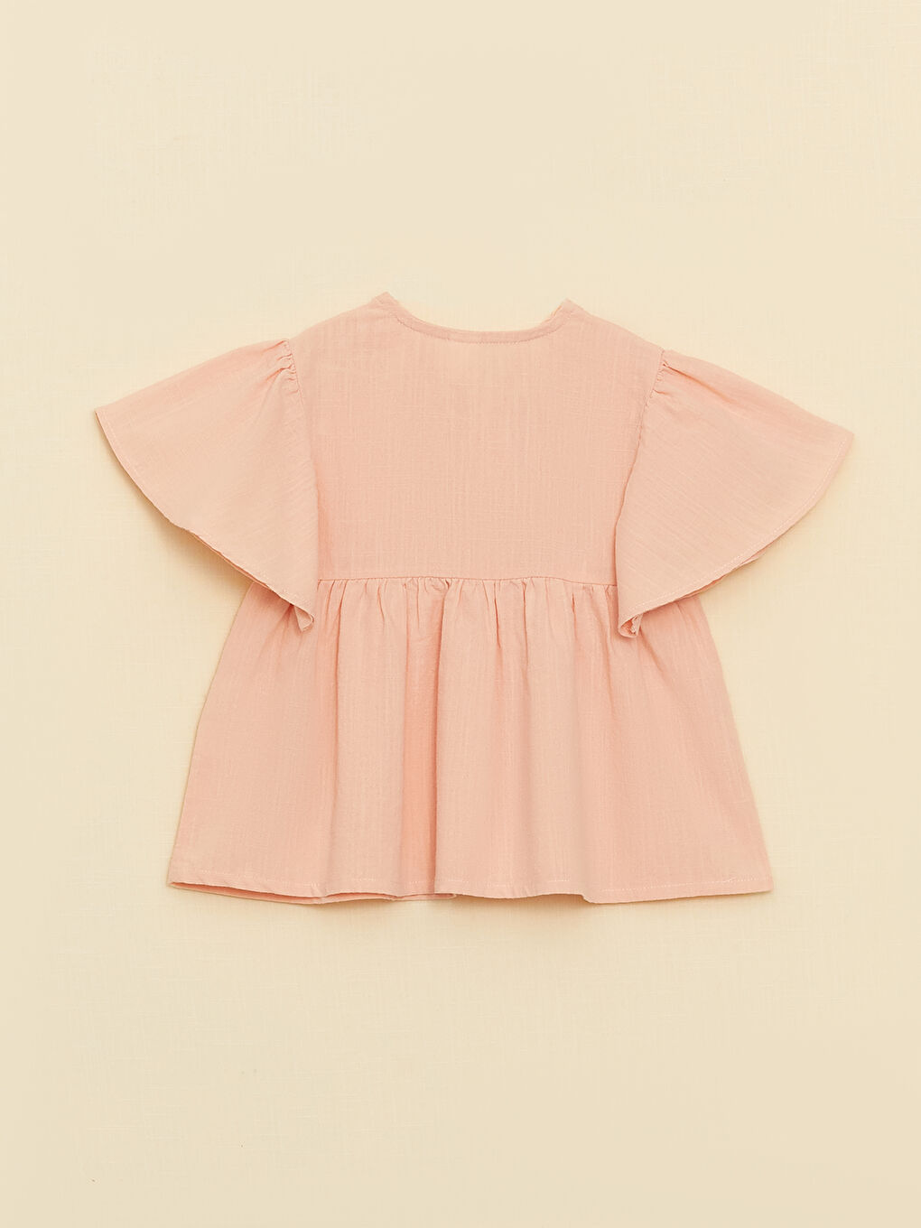Bluza za bebe devojčice sa V izrezom, kratkim rukavima i detaljima veza-3