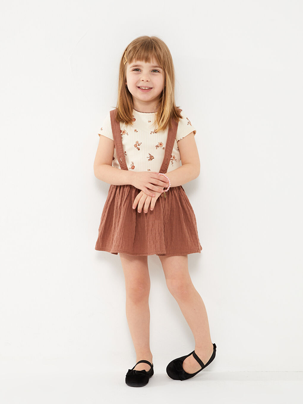 Ensemble T-Shirt et Jupe à Motifs Bébé Fille à Col Rond et Manches Courtes (Lot de 2)