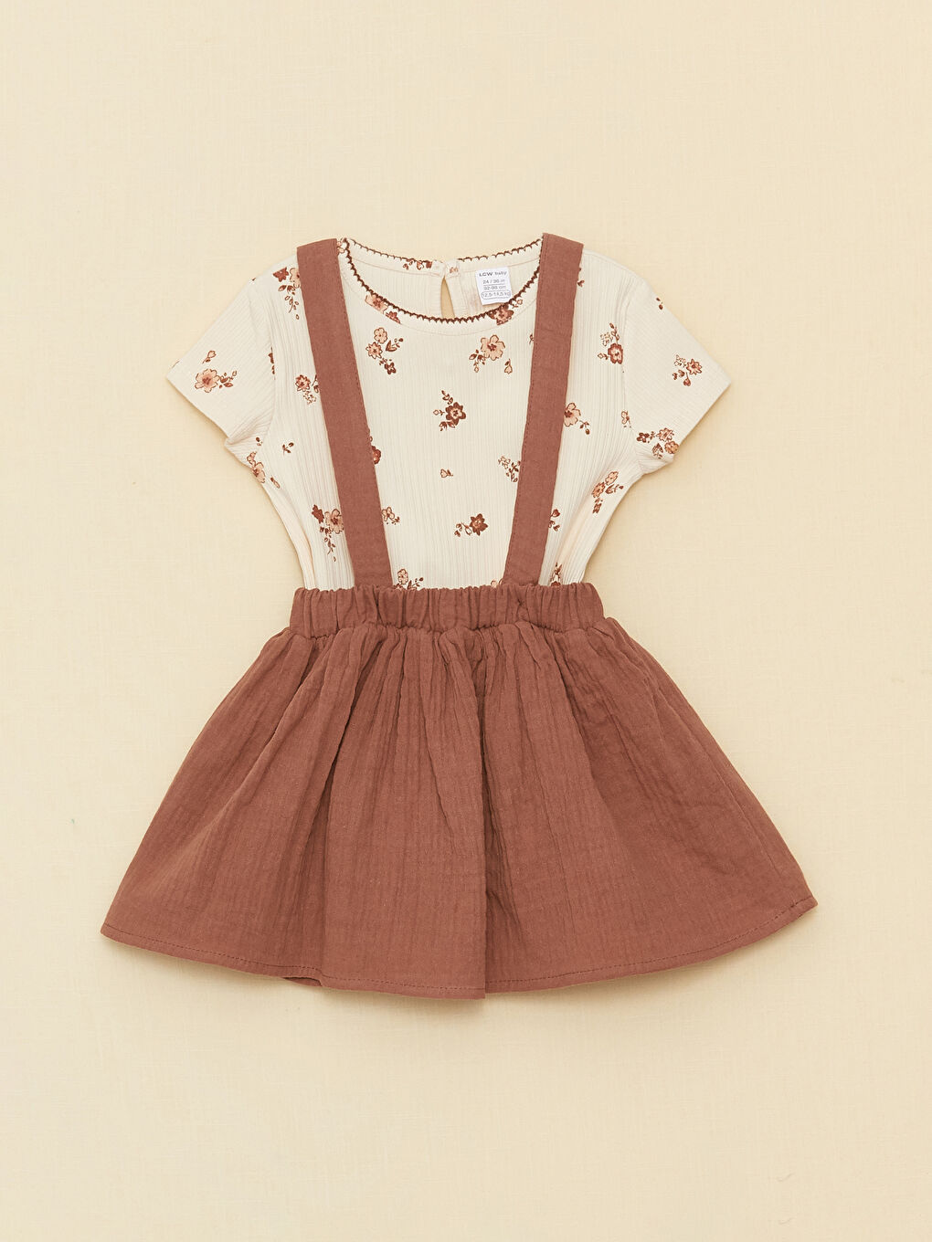 Ensemble T-Shirt et Jupe à Motifs Bébé Fille à Col Rond et Manches Courtes (Lot de 2)-4