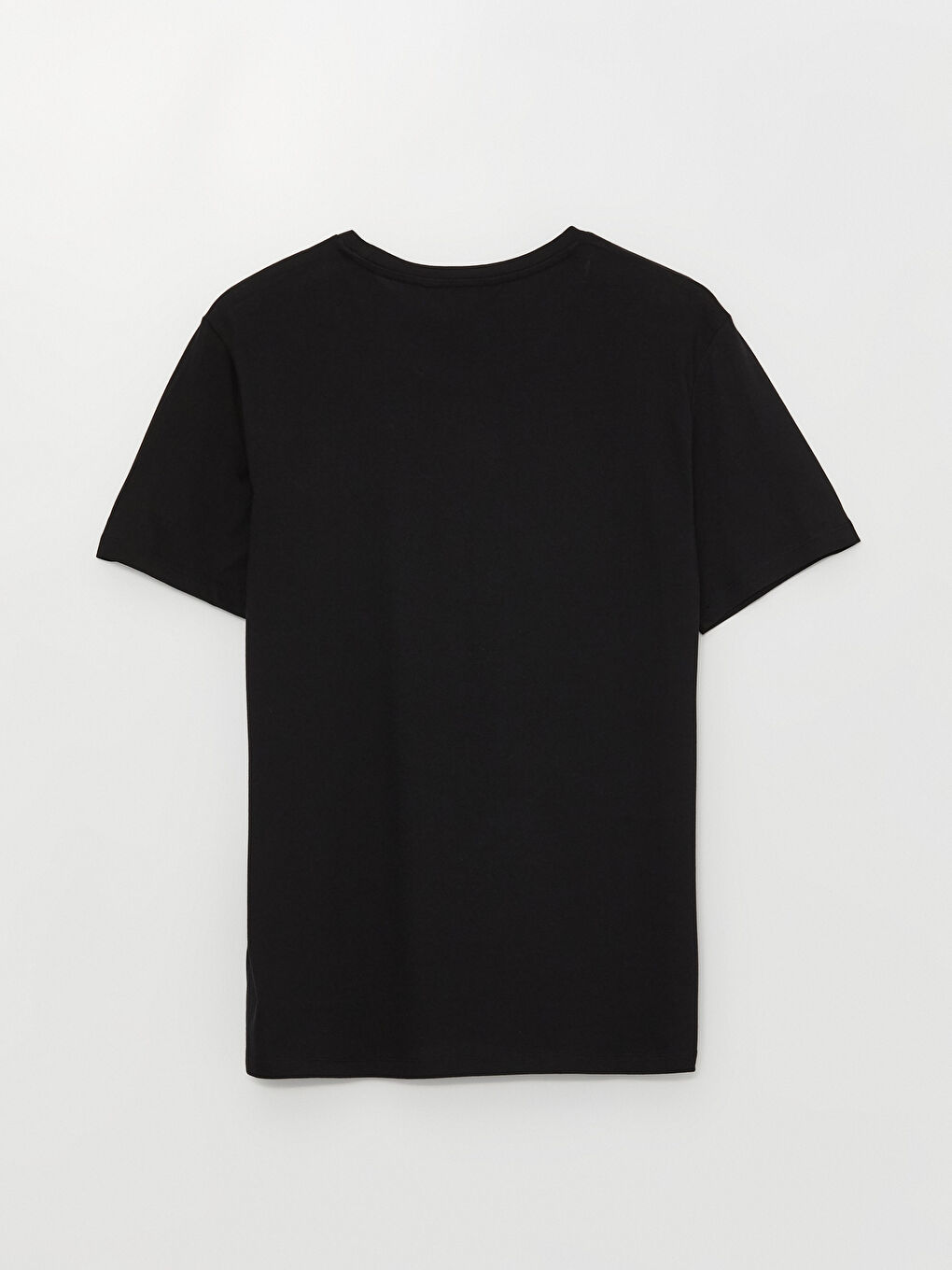 Siyah Bisiklet Yaka Kısa Kollu Baskılı Penye Erkek Tişört-6