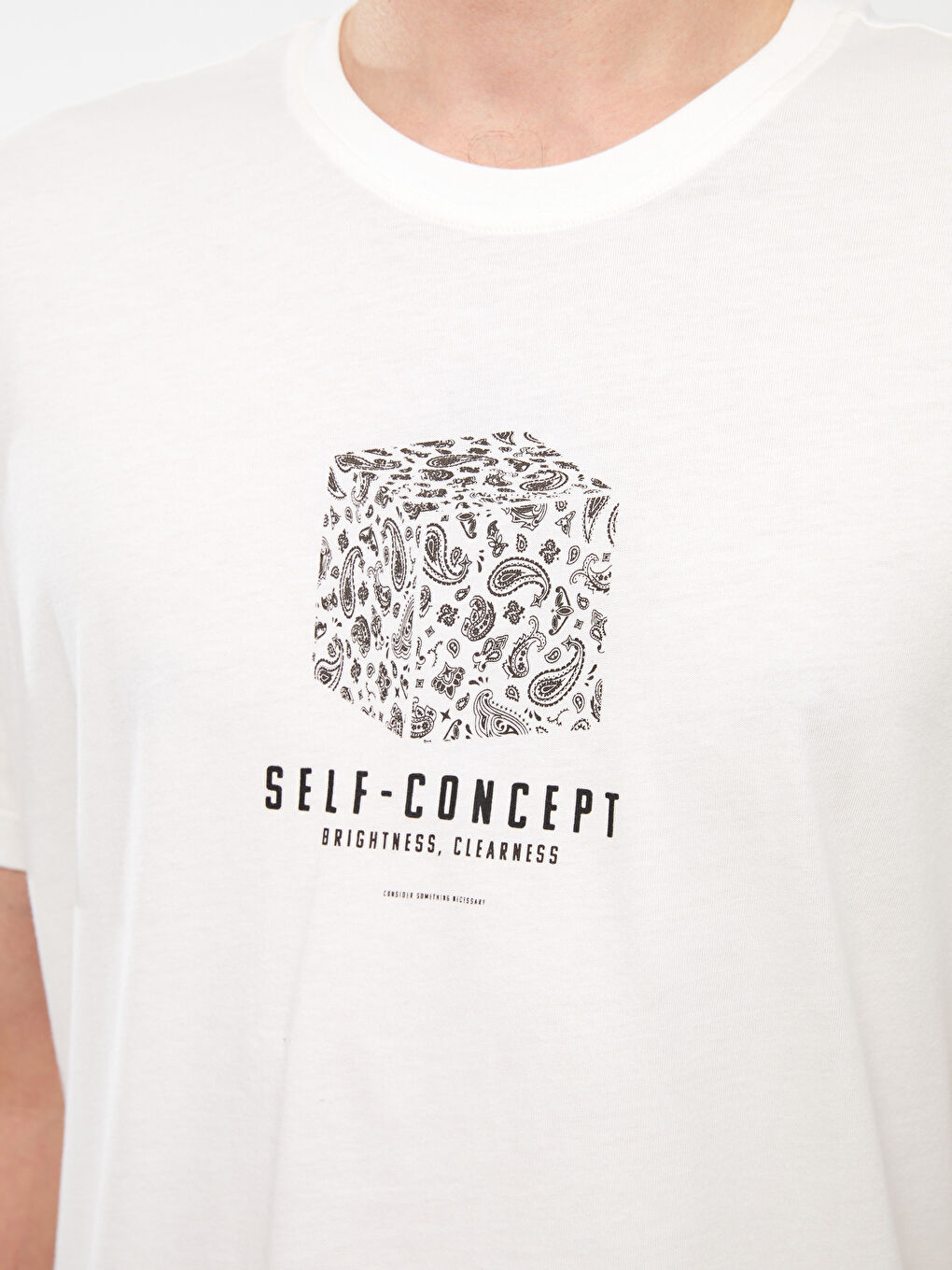 T-shirt pour hommes en coton peigné imprimé à manches courtes et col rond-3