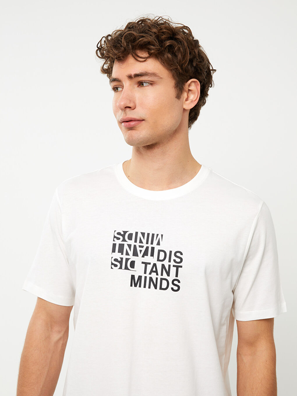 Crew Neck Short Sleeve Printed Combed Cotton Men's T-shirt-1