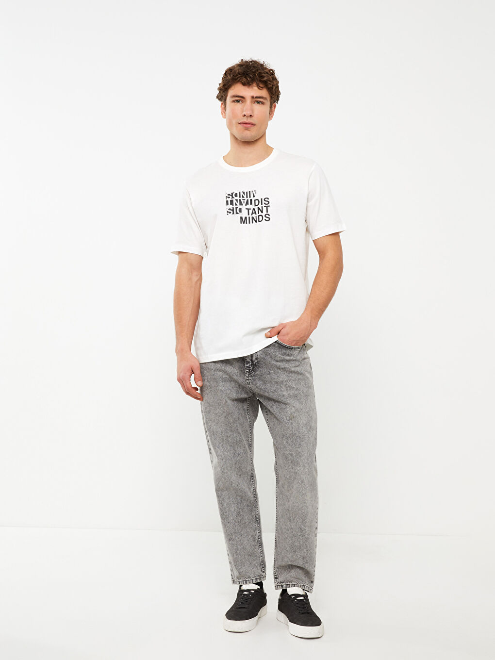 Crew Neck Short Sleeve Printed Combed Cotton Men's T-shirt-2