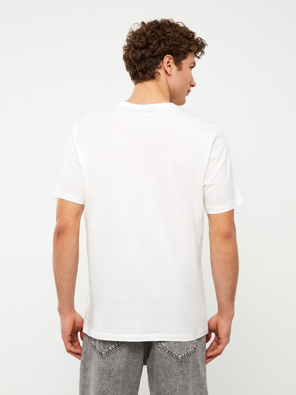 Crew Neck Short Sleeve Printed Combed Cotton Men's T-shirt-4