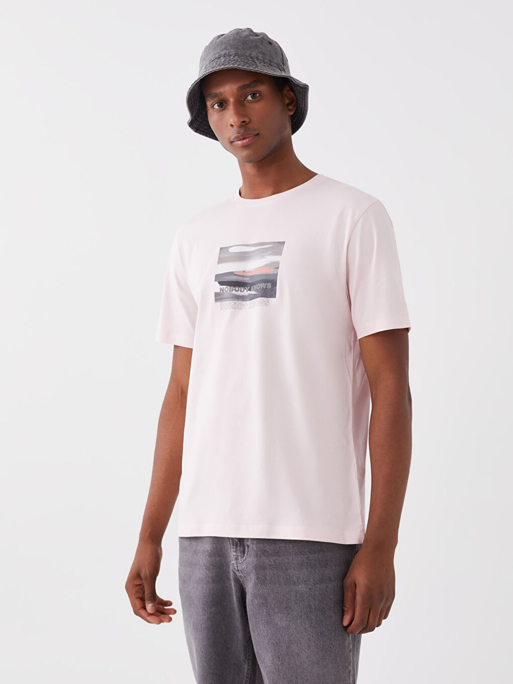 Crew Neck Short Sleeve Printed Combed Cotton Men's T-shirt