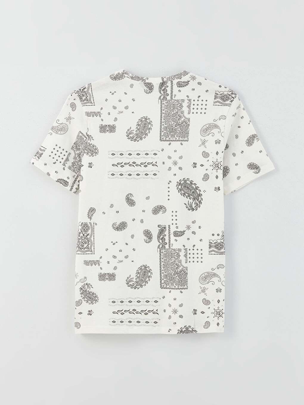 მრგვალი საყელო მოკლე სახელო ნაბეჭდი კომბინირებული ბამბის მამაკაცის მაისური-6