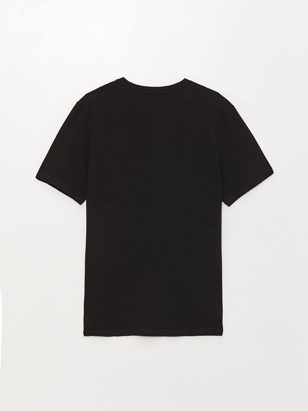 Siyah Bisiklet Yaka Kısa Kollu Baskılı Penye Erkek Tişört-6