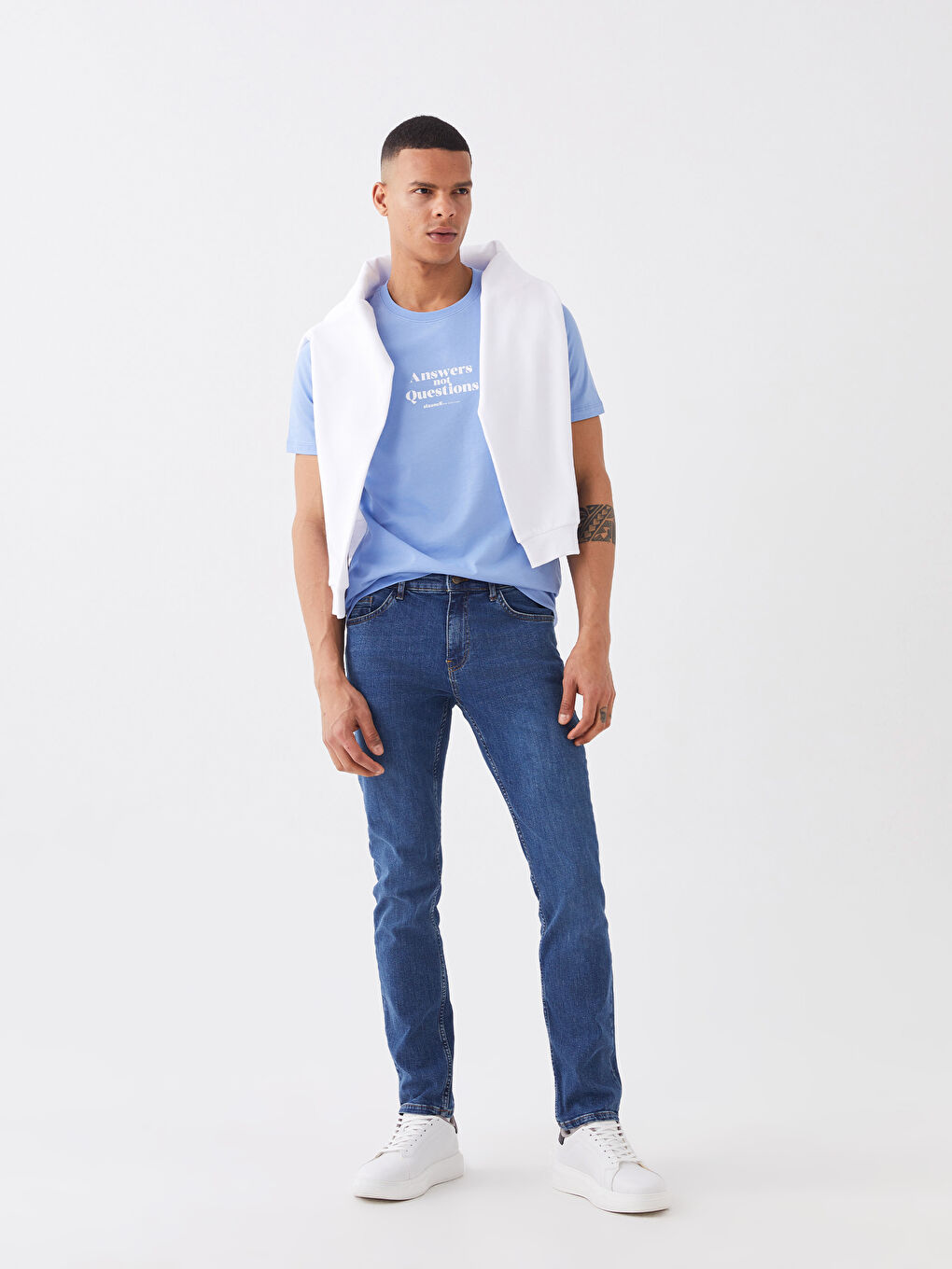 تيشيرت رجالي ياقة دائرية كم قصير مطبوع قطن ممشط-3